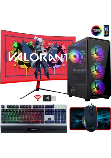 Turbox TX45 i7-860 8 GB 256 GB SSD 4 GB 23.8" Free Dos Curved Masaüstü Oyuncu Bilgisayarı