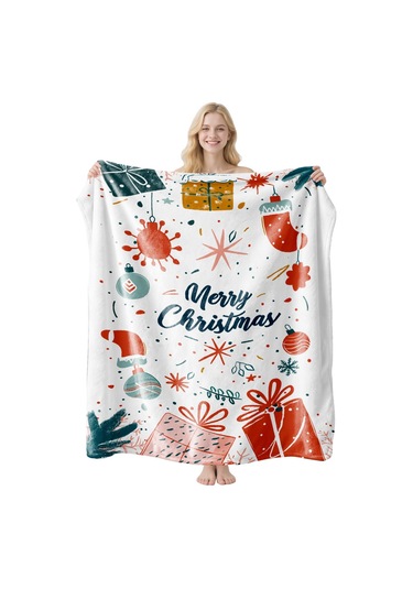 Noel Fral Küçük Battaniye Festival Atmosferi Pratik Kullanım-mt-flr-96 130 100 Yeşil