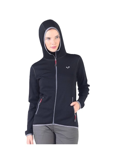 Woolona Marin Fermuarlı Kapüşonlu Kadın Sweatshirt Navy Blue