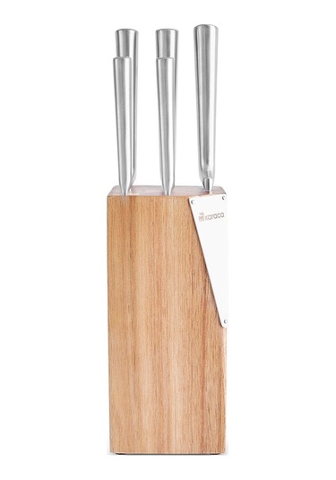 Karaca  Samuray Thor New Japon Çeliği 6 Parça Bıçak Seti Ahşap