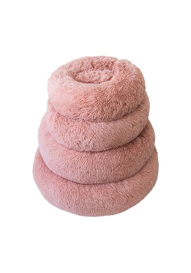 Moveevo Yuvarlak Peluş Kedi Yatağı Küçük Köpekler İçin Yumuşak Konfor