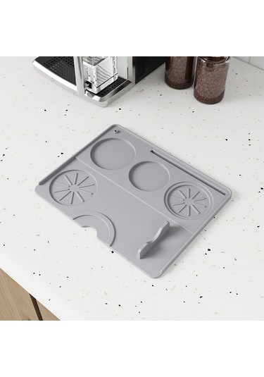 Suntek Espresso Tamping Mat Silikon Yumuşak Açık-gri