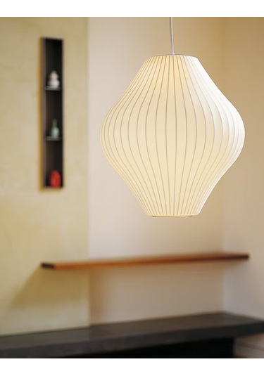 Qdec Japon İpek Avize Armut 43 Cm Beyaz