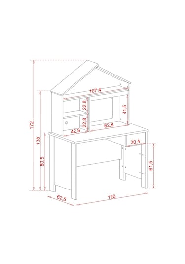 Meltem Kids Cozy Pembe Çocuk Odası Çalışma Masası Pembe