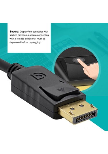 Springsun 1.8m Siyah Dp'den Vga'ye Dönüştürücü Kablosu - 1080p Hd Video Aktarımı, Plug & Play, Güvenli Bağlantı