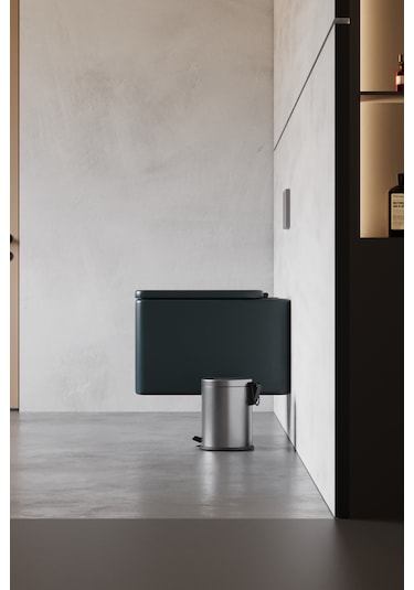 Paslanmaz Çelik Çöp Kovası-5 Litre Pedal & Amortisör Ve İç Kovalı Krom