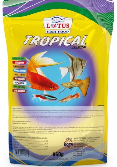 Lotus Tropical 860gr Lepistes Tetra Balık Yemi