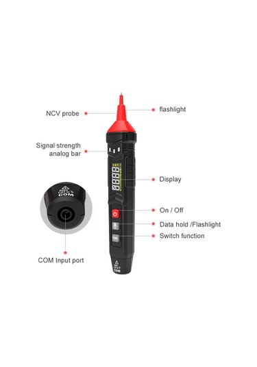 Habotest Ht121 Kalem Tipi Dijital Multimetre Akıllı Siyah