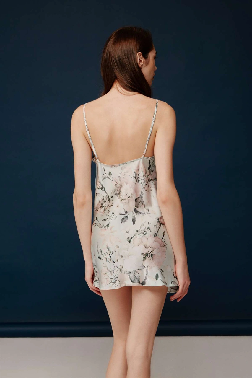 Bonnie&clyde - Kadın Baskılı Saten Gecelik Sabahlık Takımı Baskılı