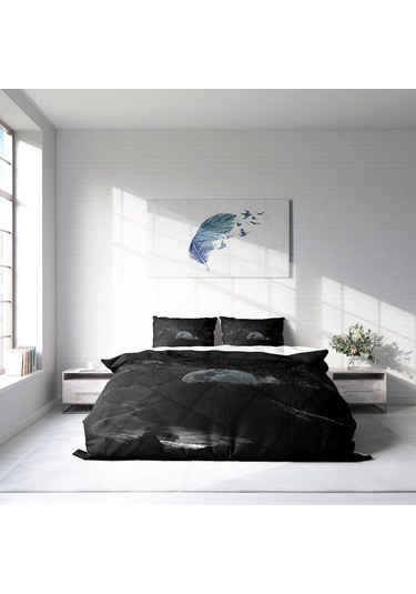 Monohome Dark Moon 3D Pamuk Saten Çift Kişilik Nevresim Takımı Çok Renkli