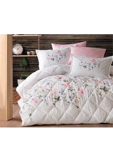 Ranforce 100% Pamuk Çift Kişilik Uyku Seti Palitra Pudra V1-5606