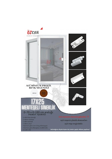 MENTEŞELİ PENCERE SİNEKLİĞİ  EN  0-70 CM   -  BOY 0,140 CM