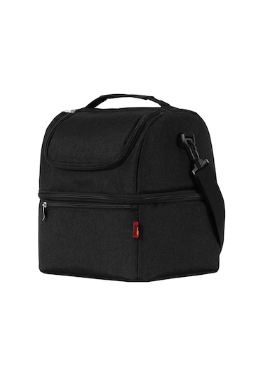 Symbee İki Bölmeli Siyah Soğutma Çantası, Yeme-içeği Ayrımı, Oxford Kumaş Isı Yalıtımı, Piknik-kamp Çantası Siyah