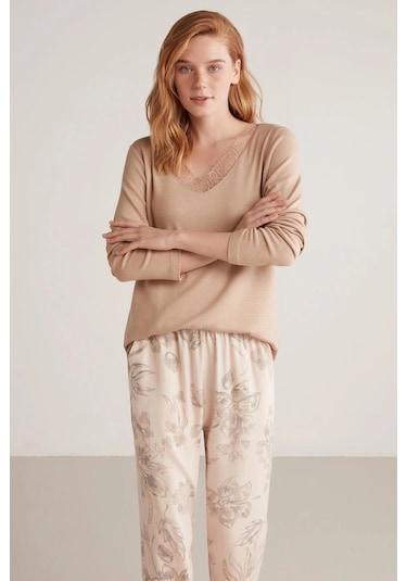 Catherine's Lux Mood Pijama Takımı Bej