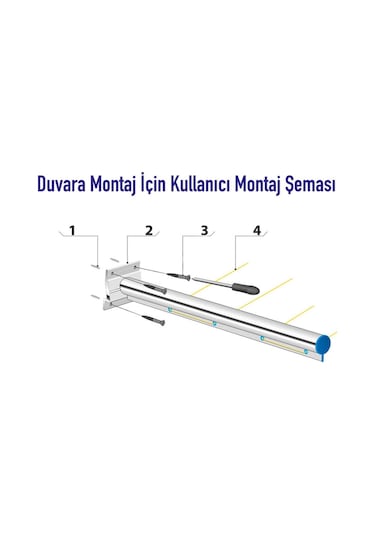 Pakas Balkon Çamaşır Kurutma Askısı Kurutmalık Duvara Monte Gümüş