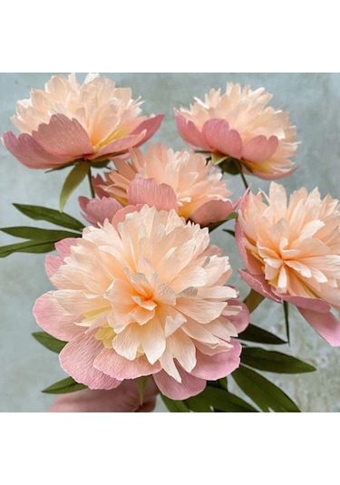 İtalyan Krapon Kağıdı No:205, Çiçek, Dıy, El İşi Kağıdı, 60 Gr - 50x250cm, Pastel Pembe