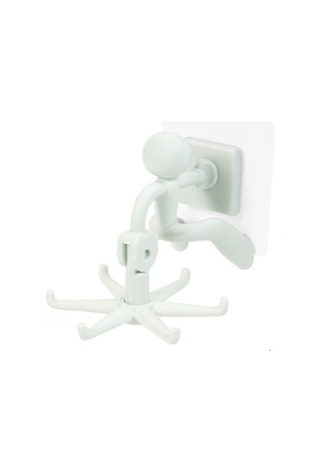 Kangvka Siyah 360 Derece Döner 6 Kanca, Otomatik Yapıştırıcı Bazlı Mutfak & Banyo Organizatörü, Abs Plastik, Uzunluk 9 Cm Siyah