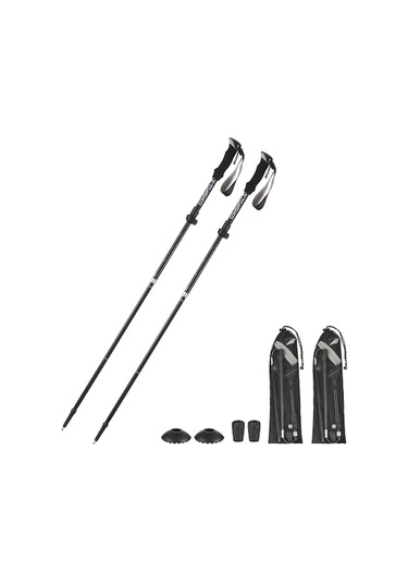 Novahub Siyah Alüminyum Seyahat Bastonu, 110-130 Cm, 265g, Taşınabilir Çanta İçerir, Siyah Siyah