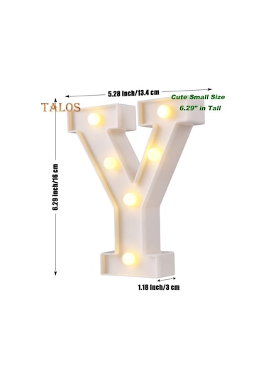 Tl Alfabe Mektubu Led Gece Lambası Lambası Açık Ev Kulübü Düğün Parti Duvar Dekor Y Sıcak Beyaz