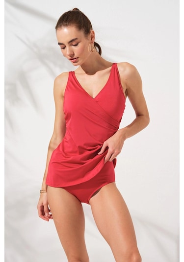 Pierre Cardin Mara Kruvaze Formlu Tankini Takım Kırmızı 231501