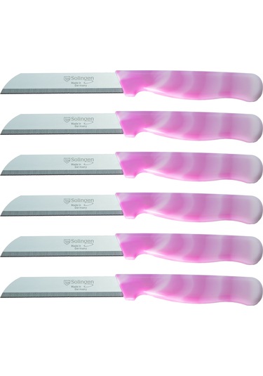 Solingen 6'lı Bıçak Seti Ebruli Desen Pembe