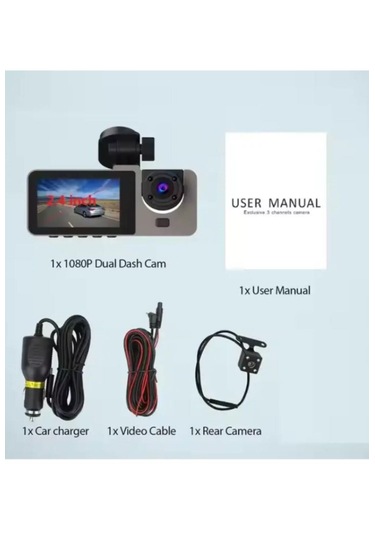 Araç İçi Kayıt Cihazı Ön + İç + Arka Kamera Geniş Açı Ve Hd Görüntü Mobil Uygulama Destekli