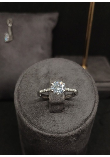 Tek Taşlı Gümüş Takı Seti 925 Ayar, Şık Ve Zarif Kadın Aksesuar Seti Gümüş