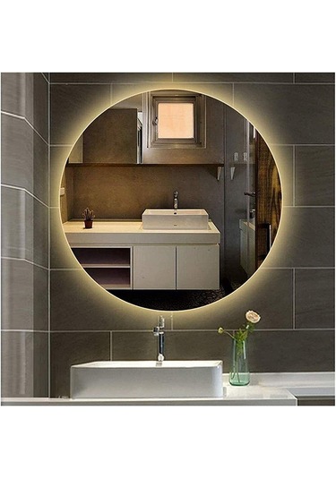 60 CM Yuvarlak Ledli Ayna Banyo Aynası Dekoratif Ayna Boy Ayna Sa