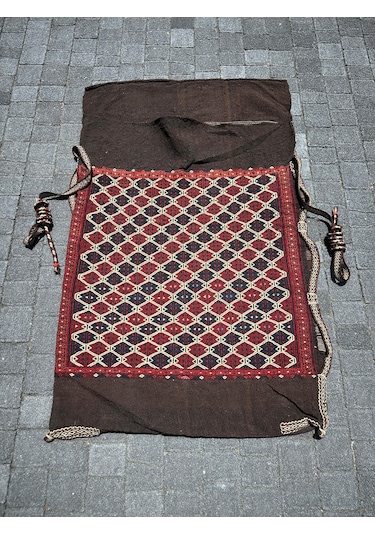 El Dokuma Yağcıbedir Antika Çuval Kök Boya Yün 75  x 120 CM