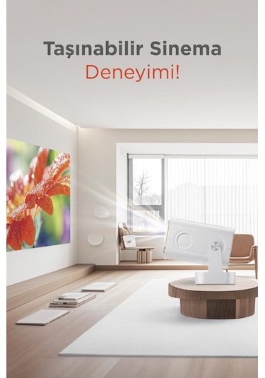 Torima Hy260 Pro Mini Beyaz Taşınabilir Sinema Projektörü Ev Sineması Android Akıllı Projeksiyon