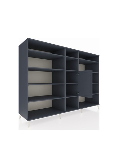 Kronos Dolap 12 Raflı Tek Kapaklı 220x59x163 Antrasit-antrasit Antrasit-antrasit