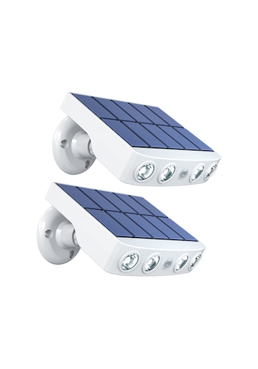 Yifomall Solar Enerjili Dış Mekan Duvar Lambası, 3 Aydınlatma Modu, 6m Sensör, Ip65 Su Geçirmez, 2 Adet, Beyaz Kasa, Sıcak Işık