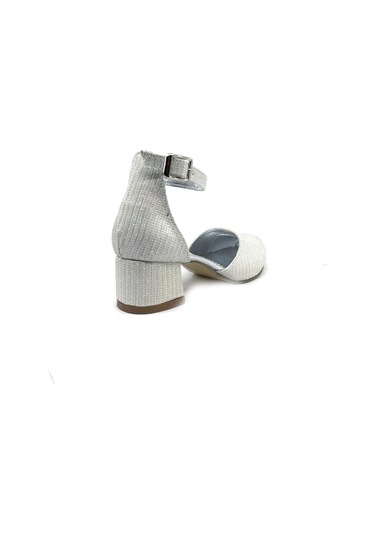 Sema Kız Çocuk Gümüş Simli Topuklu Abiye Ayakkabı