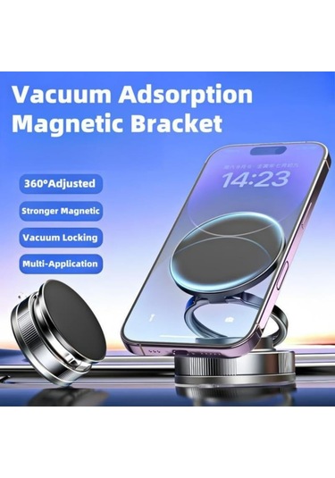 Monyee Araç İçin Manyetik Navigasyon Tutucu - 360 Açı Ayarlı Vakum Emici Telefon Tutucu Beyaz