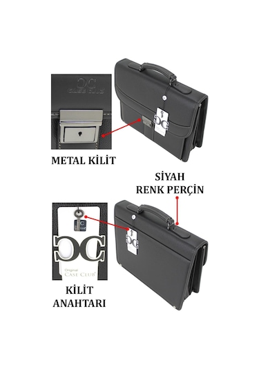 Deri Evrak Çantası Laptop Bölmeli 15.6 " İnç Siyah