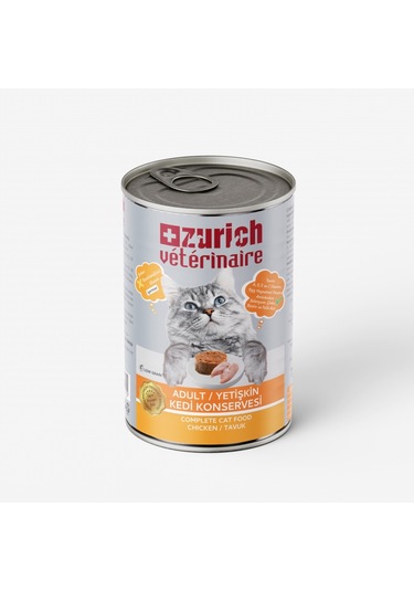 Zurich Veterinaire Pate Tavuklu Yetişkin Kedi Konservesi 415 G