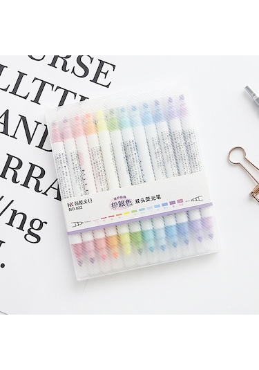 Mufunye Taze Renklerle Yazma Ve İşaretleme İçin Çift Uçlu, Kağıda İz Bırakmayan Arşiv Kalitesinde Taşınabilir Fosforlu Kalem. Diğer