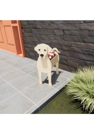 Hfambition Labrador Sarı Köpek Bitki Saksısı - Ev Bahçe Dekorasyonu, Özel Boyut İçin Müşteri Hizmetleri