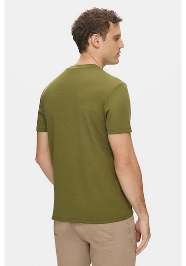Ucla Angelo Haki Bisiklet Yaka Baskılı Yumuşak Dokulu Modal Kumaş Standard Fit Erkek Tshirt