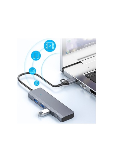 Sones Ads-309d Usb / Type-c'den 3 X Usb 3.0 + Type-c Veri Portu Genişletme Hub Adaptörü
