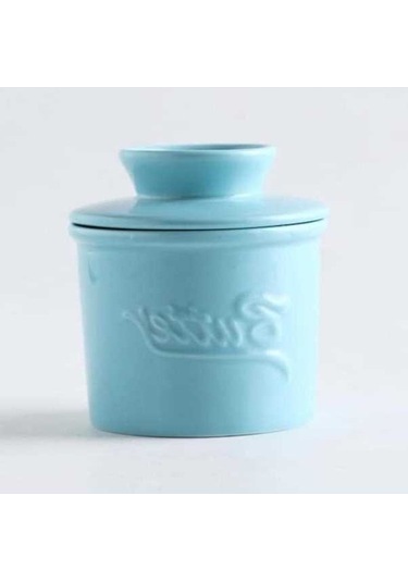 Pazly Tereyağı Güveç Seramik Kapaklı Mavi Tazeliği Korur Mavi