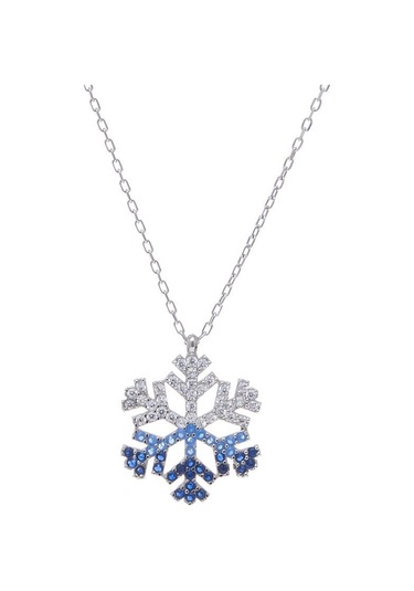 Kar Tanesi Beyaz Mavi Lacivert Zirkon Taşlı 925 Ayar Gümüş Kadın