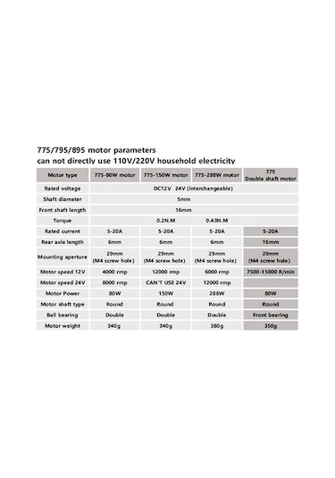Pazly Rulmanlı Motoru, Motor Mil Makinesi İki Hanpose Dc Dayanıklı Çim Bilyalı Biçme 775-200w Mi