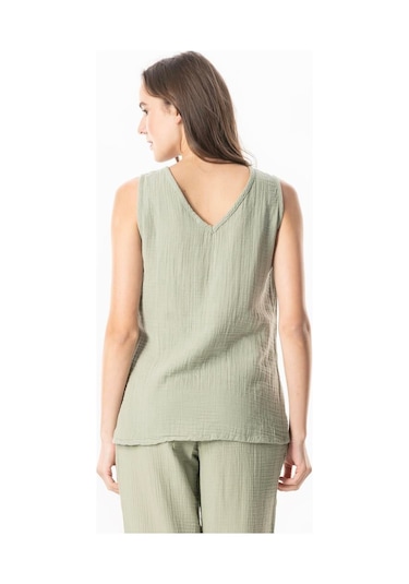 Kolsuz Melis Yazlık Müslin Bluz Zeytin Yeşili Zytnysl Zeytin Yeşili