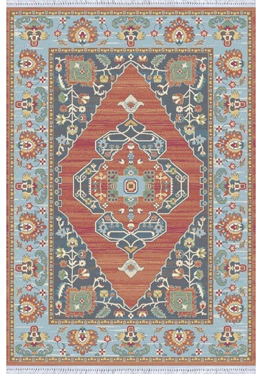 Kiremit Göbekli Dokuma Pamuk Taban Kaymaz Kilim Klm313
