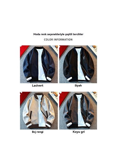 Erkek Fermuarlı Örme Polar Hırka Kazak Bej