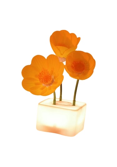 Homyl Otomatik Blooming Çiçek Gece Işık Yatak Odası Ekran Sari Çok Renkli