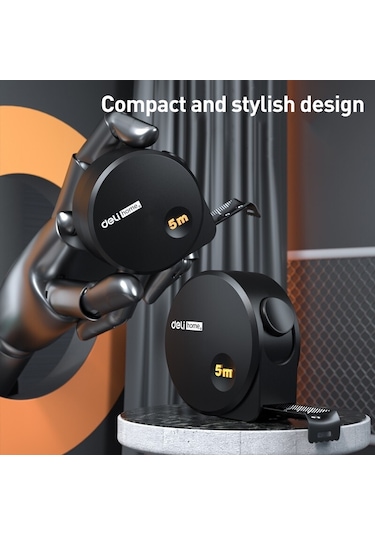 Deli Ht8519 5mx19mm Yüksek Hassasiyetli Ev Çelik Ölçü Kalınlaşmış Ölçüm Bandı 1 Adet