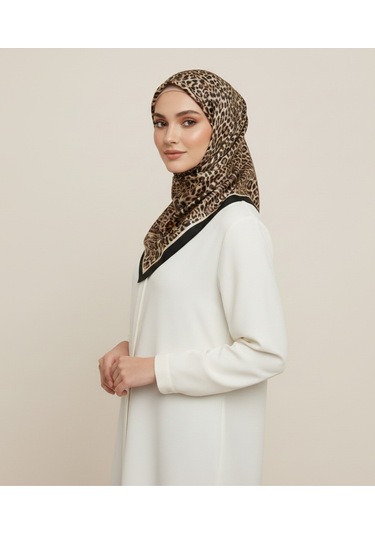 Leo Desen 90x90cm Organic Twill Eşarp/fular Siyah