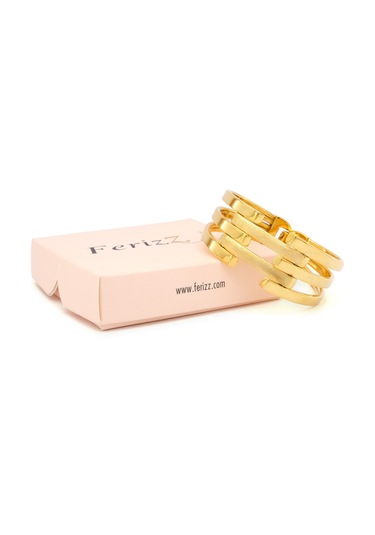 Altın Kaplama 2 Sırda Kaburga Kelepçe Kb-127 Altın